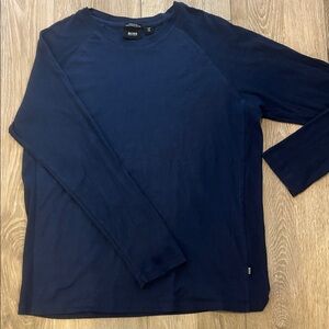 Hugo Boss Navy Long Sleeve Shirt. 
Raglan sleeve with ribbing detail
